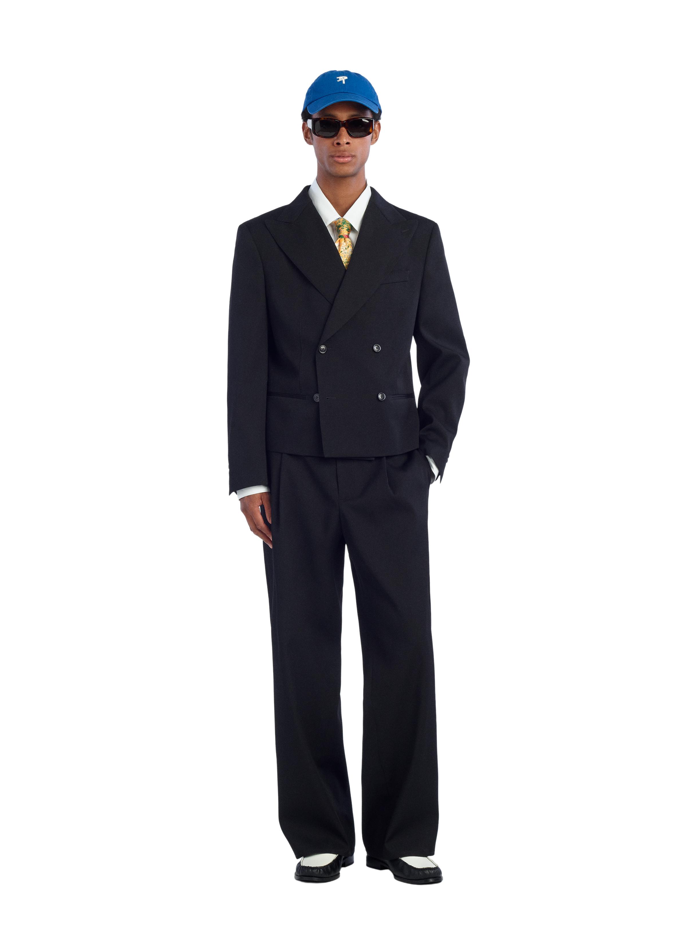 CROPPED FIT 100% WOOL SUIT BLAZER